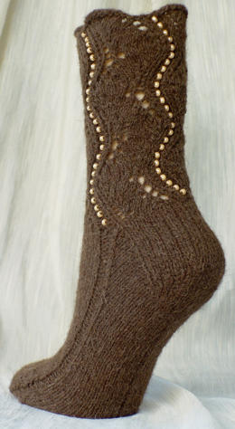 Buffalo Beaded Socks - view from the left