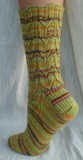back view of Country Girl Socks in Lion Brand Sock-Ease color Sour Ball