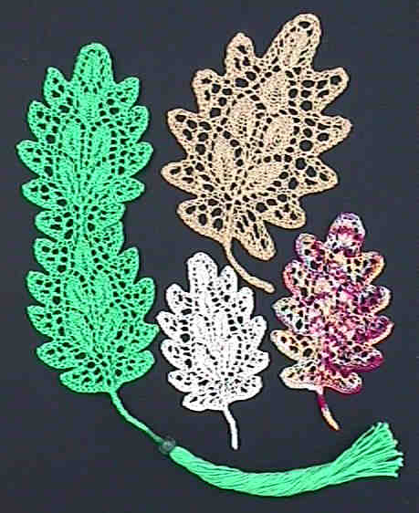 Oak Leaf lace medallions and bookmark
