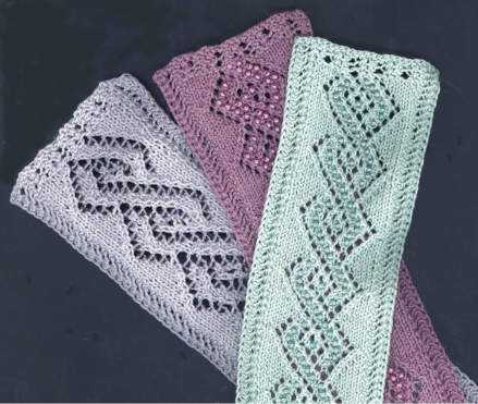 Beaded Lace Cable Bookmarks and Bracelets