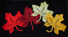 maple leaves knitted from HeartStrings Playing in the Leaves pattern