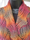 Flames of Fall Beaded Lace Scarf