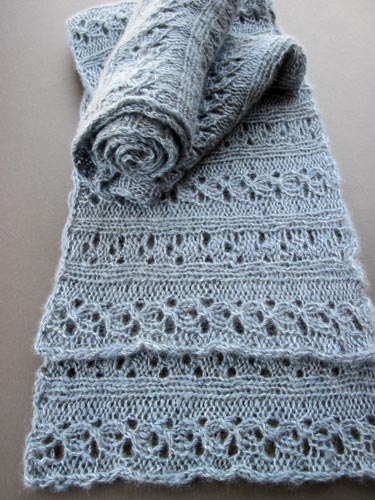 Eyelet Rib Reversible Knit Scarf [FREE Knitting Pattern]