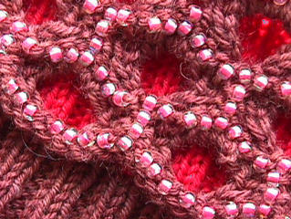 detail of Chocolate Covered Cherries stitch pattern