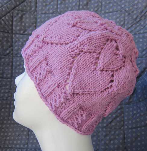 Thinking of You Too hat in Crystal Palace Cuddles DK color  Lilac Petals pink for cancer awareness