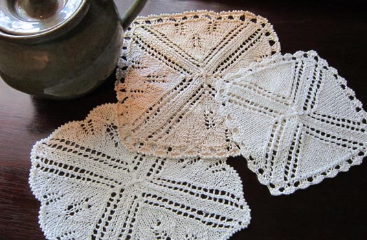 Tea-time napkin, doily and beverage coaster variations