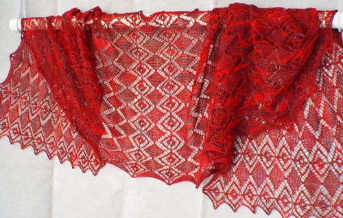 Faceted Gems knitted lace stole