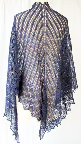 PATTERN 'tres Hilados' Knit Shawl Color Block Lace Triangle 