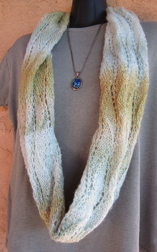 Misty Soft Infinity Tube Scarf worn as a single loop