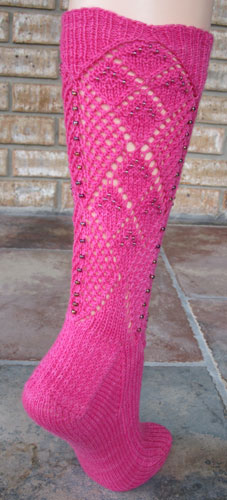 Two Ways About It Beaded Socks - back view