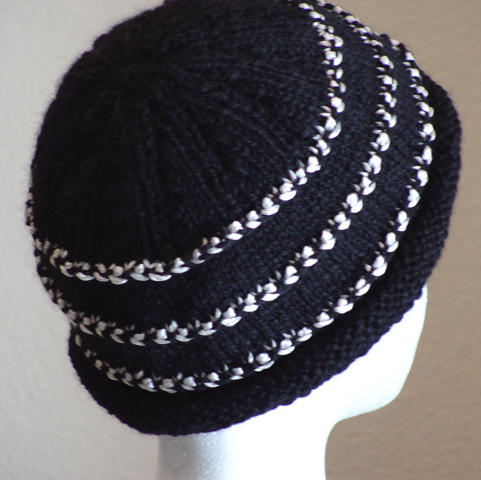 Luxe Hat in black luxury alpaca blend and natural reeled bombyx silk