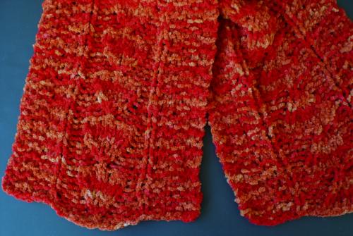 25-stitch scarf version of Warm Hearts