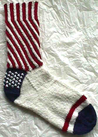 Patriotic Socks version Peppermint Sticks 2 Socks with optional embroidered heel