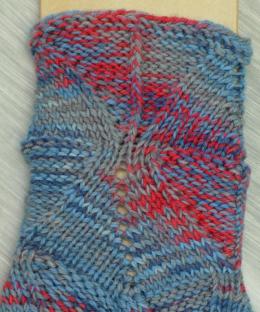 Shapely Sandal Socks knitted in Lorna's Laces #46 Jeans and #501 Argyle