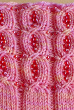 detail of Beaded Faux Cable