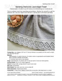 Sample cover page of HeartStrings Spiraling Diamonds Lace-edged Towel pattern