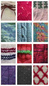 Detail stitch photos on back cover of The Sock Calendar