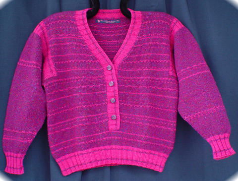 Pinstripe Melange Sweater in Tahki Chelsea Silk and Reynolds Saucy yarns